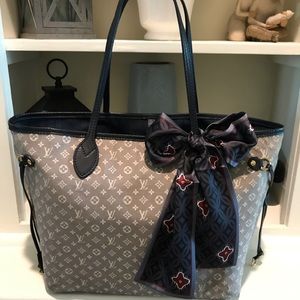 💯 Auth Louis Vuitton Neverfull Mini Lin Idylle